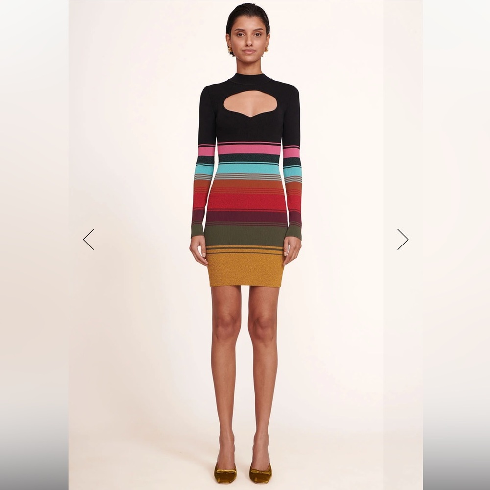STAUD Clara Mosaic Striped Dress